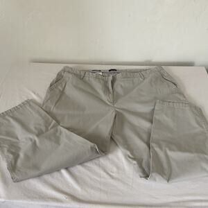 Talbots 22W Tan Supersoft Chino Cotton Pants Relaxed Fit Stretch Plus Causal